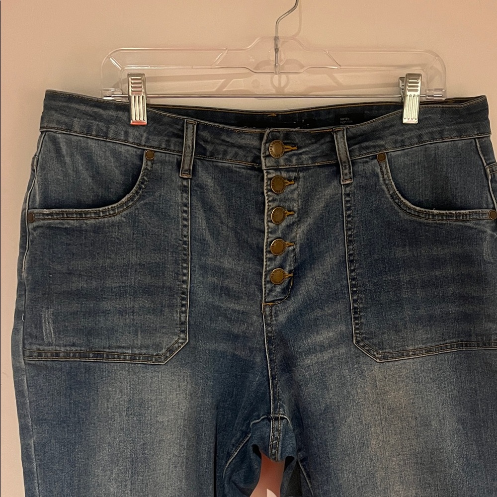 City Chic High Rise Skinny button fly Jeans